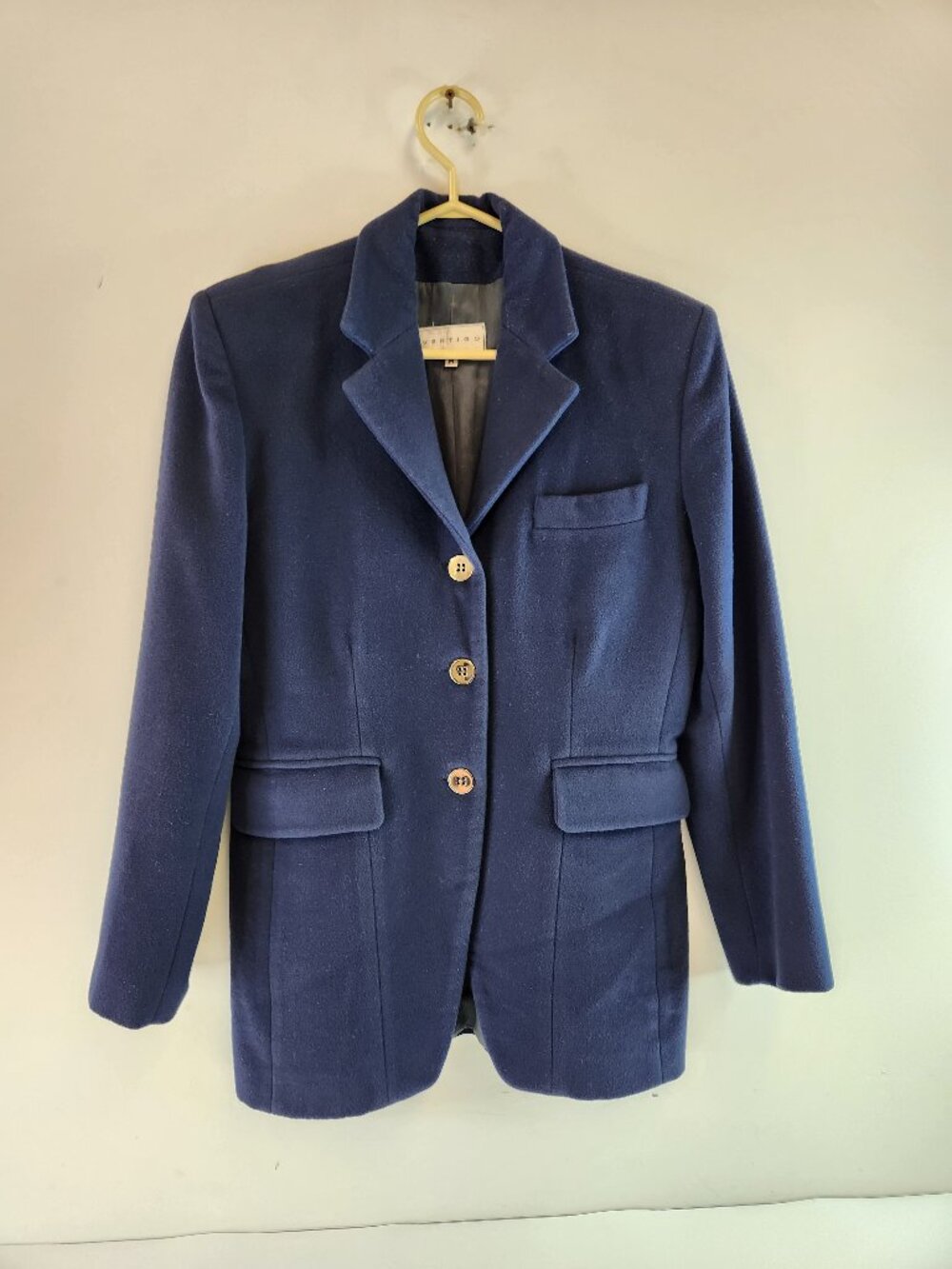 Vertigo Paris Wool Cashmere Navy Blue Jacket Blazer France Women's Medium